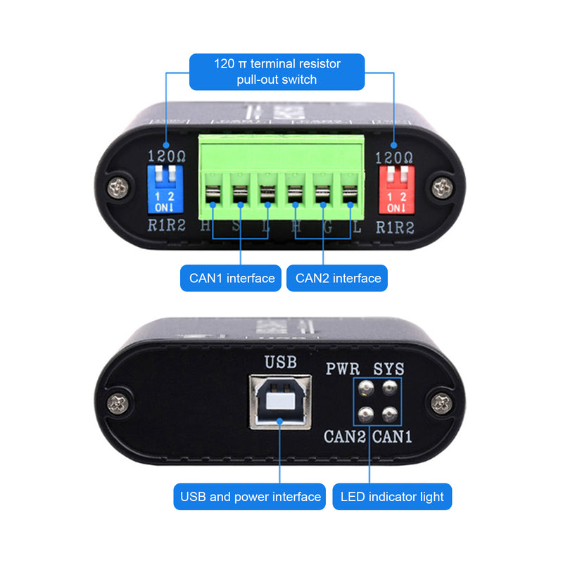 USB to CAN FD Interface Converter Electrical Isolation Communication Module