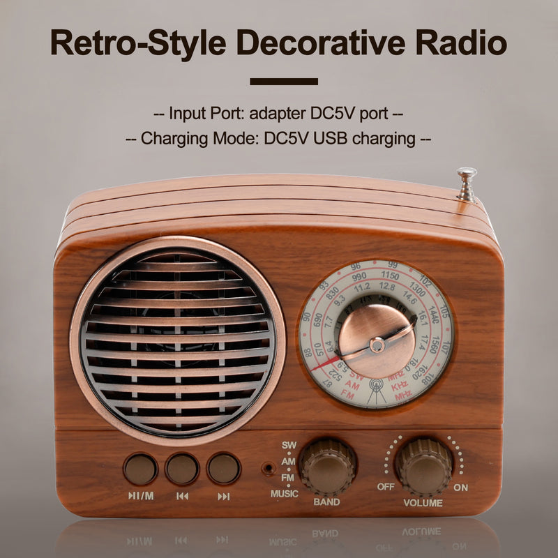 Retro-Style Decorative Radio Mini Multifunction Music Player Bluetooth Speaker