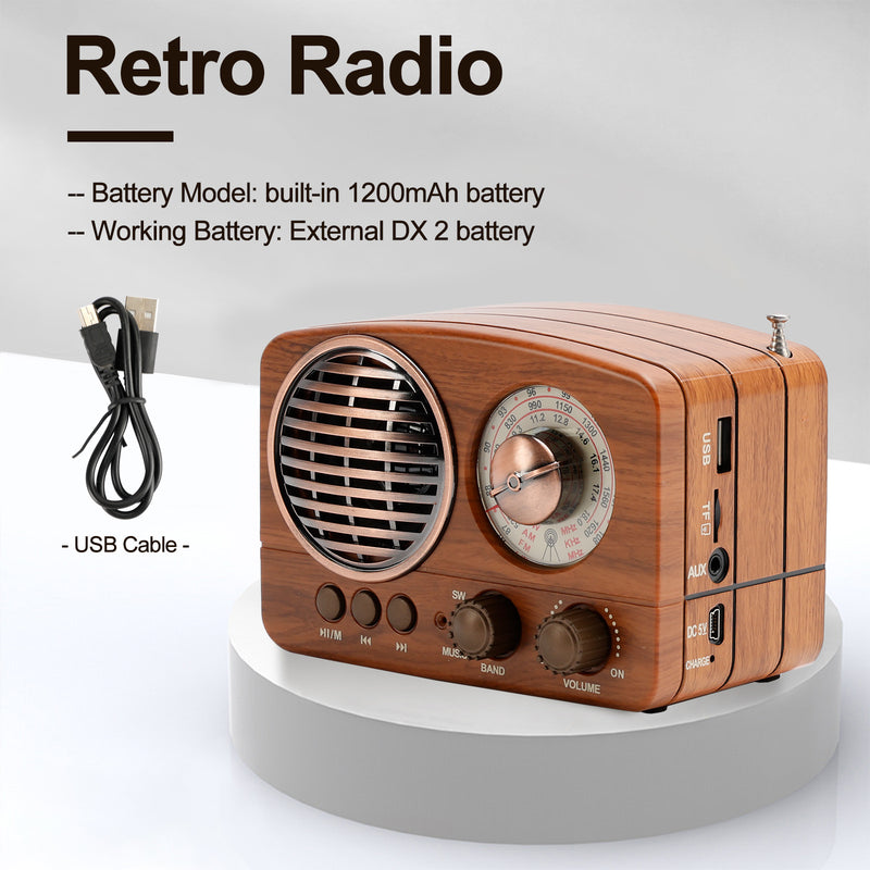 Retro-Style Decorative Radio Mini Multifunction Music Player Bluetooth Speaker