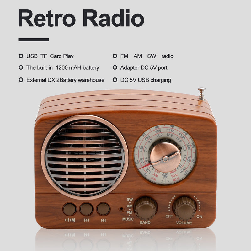 Retro-Style Decorative Radio Mini Multifunction Music Player Bluetooth Speaker