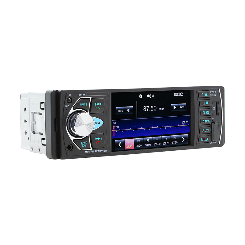 1DIN 4.1in Car Radio Stereo Bluetooth FM USB AUX Audio MP5 Player + Camera