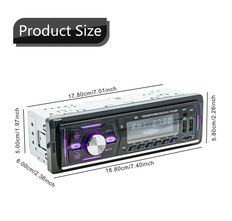 Car Radio Stereo 1Din Bluetooth FM Audio Music Player DAB/MP3/USB/AUX In-dash