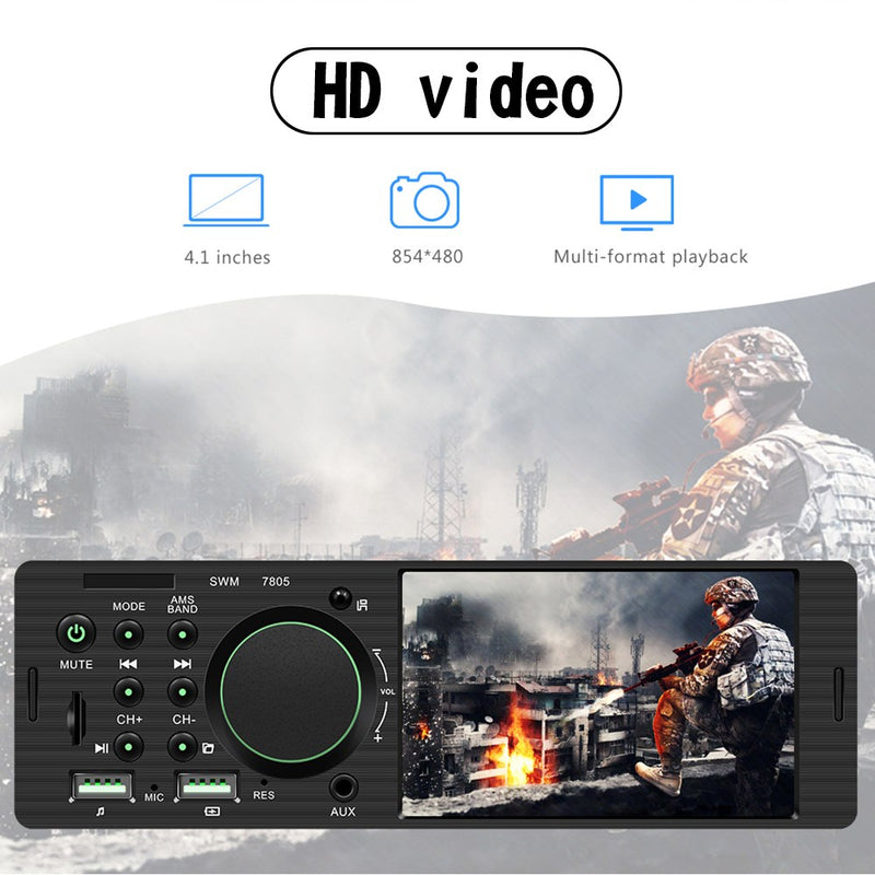 4.1" Car MP5 Player 1DIN Touch Screen Audio Video Bluetooth FM Radio + Camera