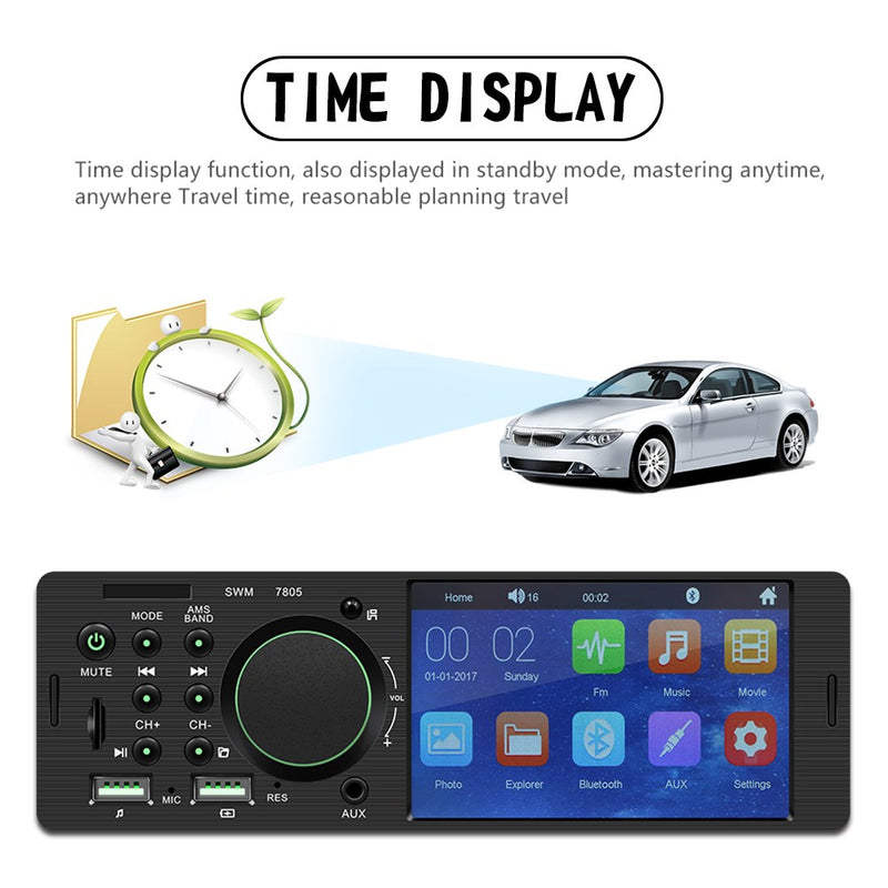 4.1" Car MP5 Player 1DIN Touch Screen Audio Video Bluetooth FM Radio + Camera