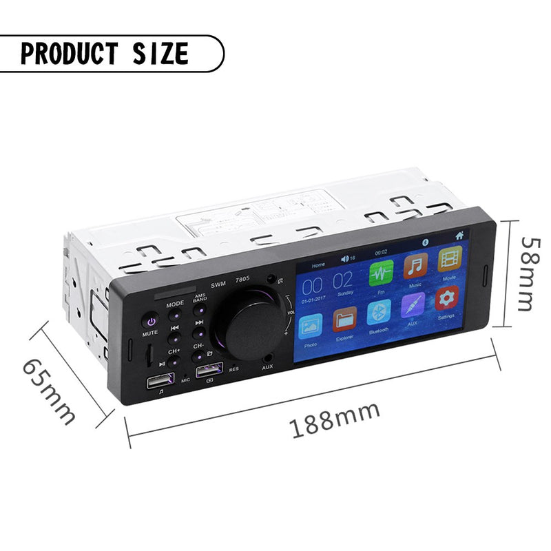 4.1" Car MP5 Player 1DIN Touch Screen Audio Video Bluetooth FM Radio + Camera