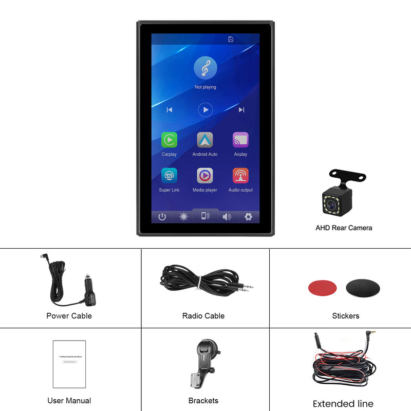 7-inch Full Touch Screen Apple CarPlay Horizontal Vertical Switching 12 LED Camera