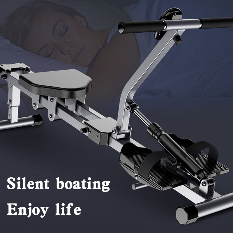 Folding Mute Single Bar Rowing Machine Rower Exercise for Home Cardio Workouts