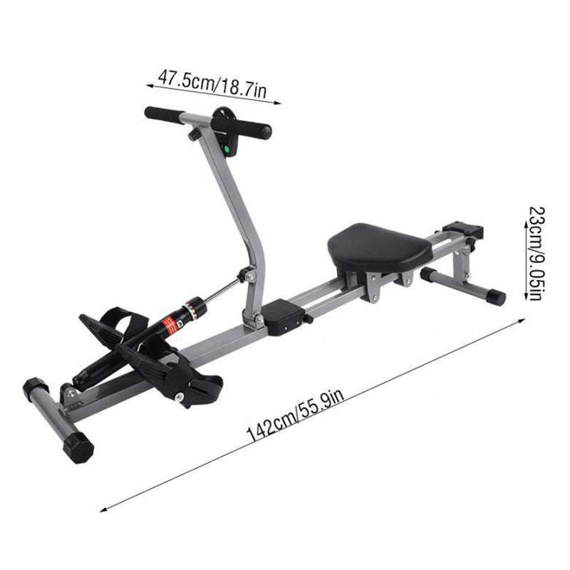 Folding Mute Single Bar Rowing Machine Rower Exercise for Home Cardio Workouts