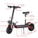 2000W Power Electric Scooter for adult With Seat LCD Display Screen Cruise Dual drive 12" tires