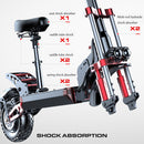 2000W 21ah off-road alloy electric scooter for adult, With large display screen, constant speed cruise Dual drive 12" tires