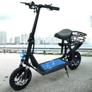 12 inch Commuter Electric Scooter  With Carry Basket 500W Adult  Shock Absorption  Electric Scooter with Seat  - Up to 25 Miles 18.6MPH