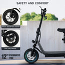 12 inch Commuter Electric Scooter  With Carry Basket 500W Adult  Shock Absorption  Electric Scooter with Seat  - Up to 25 Miles 18.6MPH