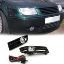 Bumper Grille With Driving Fog Lamp Light For 99-04 VW JETTA BORA MK4 TDI Generic