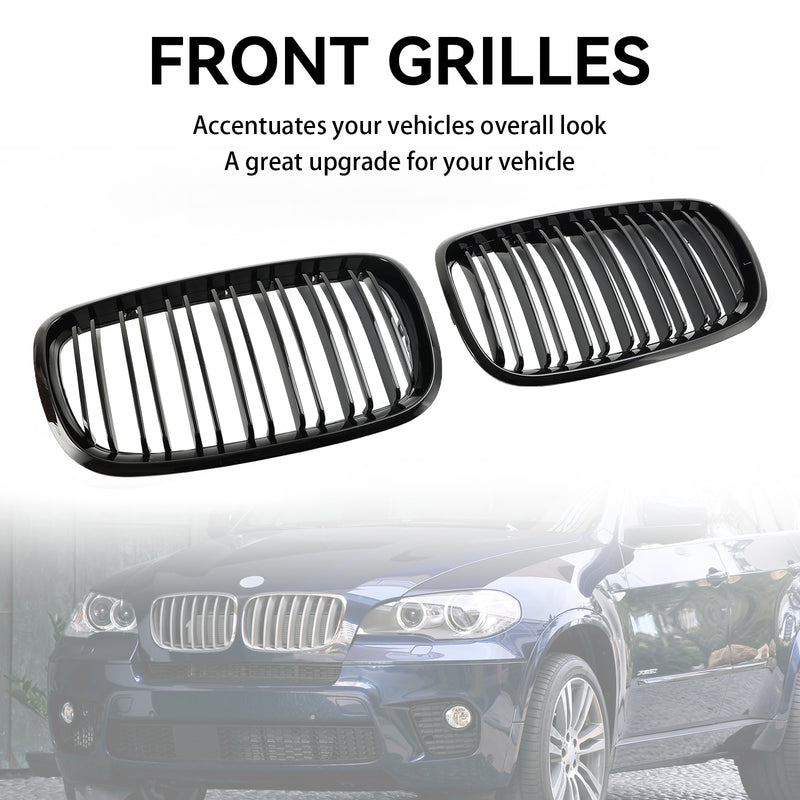 BMW X6 M (E71) 2009-2014 Front Bumper Kidney Grille Grill Gloss Black