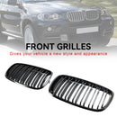 BMW X6 E71 2007-2014 Front Bumper Kidney Grille Grill Gloss Black