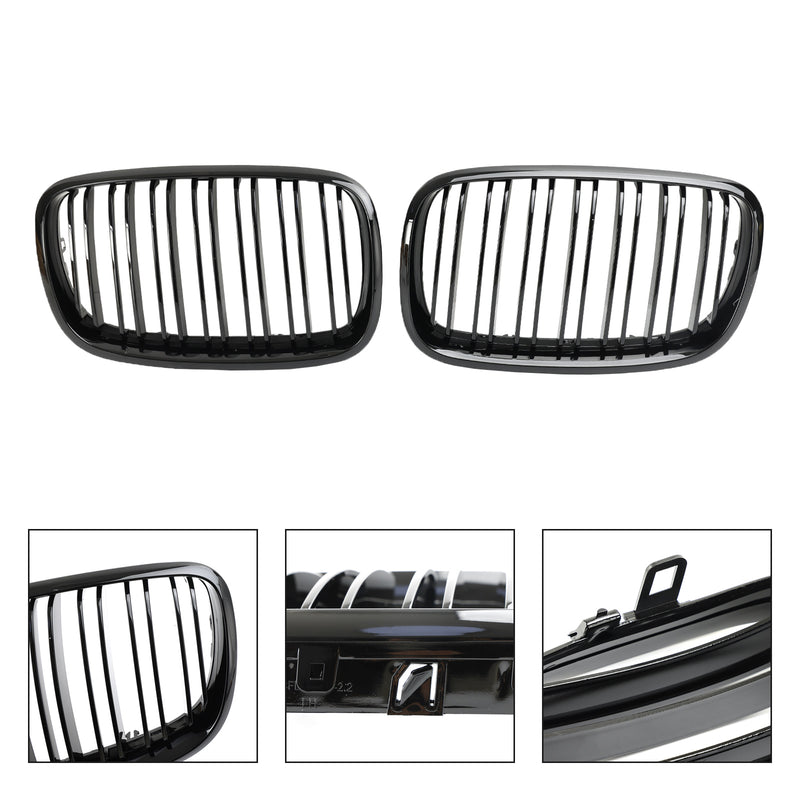 BMW X6 E71 2007-2014 Front Bumper Kidney Grille Grill Gloss Black