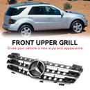 Front Bumper Grille Grill Fit Mercedes ML-Class W164 2005-2008 Chrome/Black