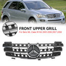 Front Bumper Grille Grill Fit Mercedes ML-Class W164 2005-2008 Chrome/Black