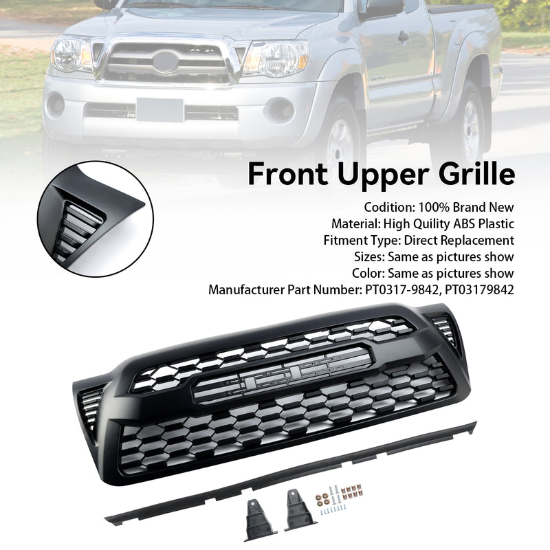 Toyota Tacoma | 2005-2011 | TRD PRO Grille | Matte Black | Grey Letter