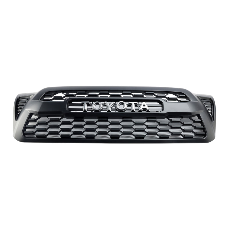 Tacoma 2005-2011 Front Bumper Hood Grille Grill Replacement With TOYOTA letter Matte Black Generic