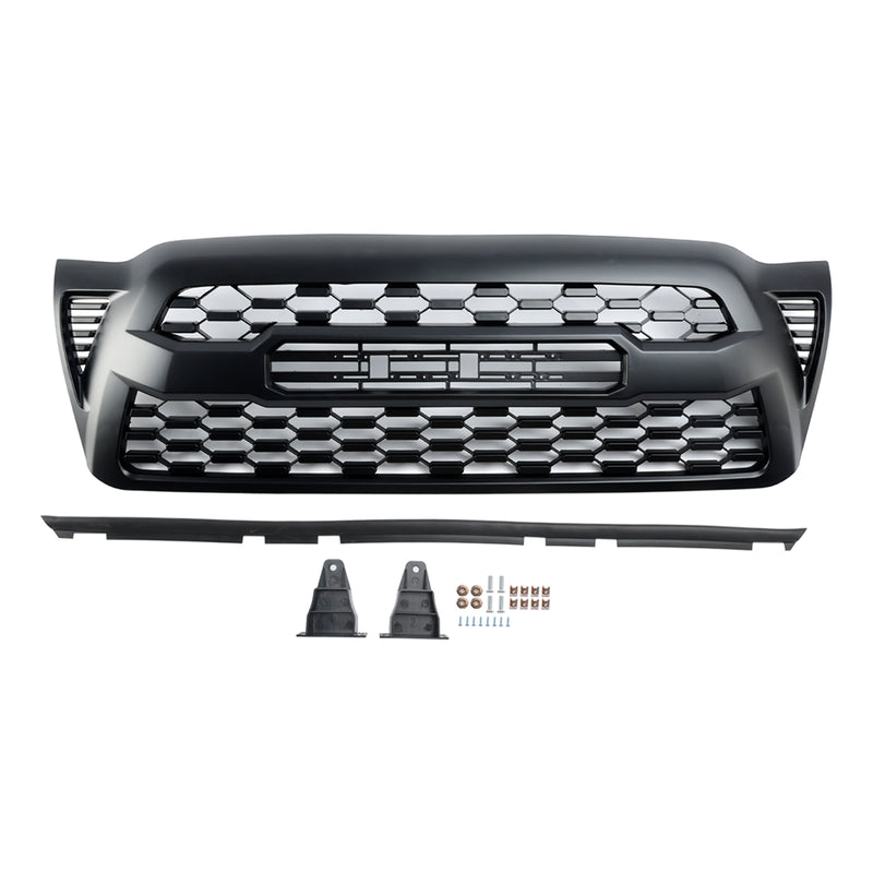 Tacoma 2005-2011 Front Bumper Hood Grille Grill Replacement With TOYOTA letter Matte Black Generic