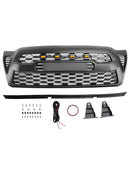Matte Black Front Bumper Grille Grill Fit Toyota Tacoma 2005-2011 W/LED