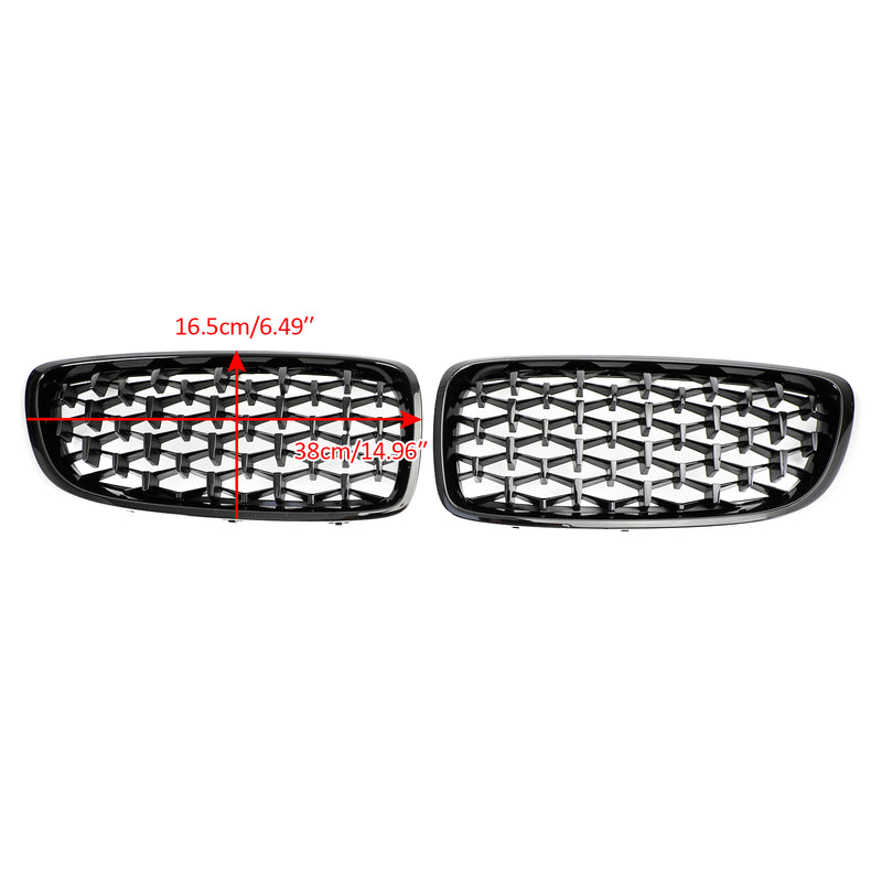 Diamond Front Upper Grille For BMW 4 Series F32 F33 F36 F82 14-2018 Gloss Black Generic