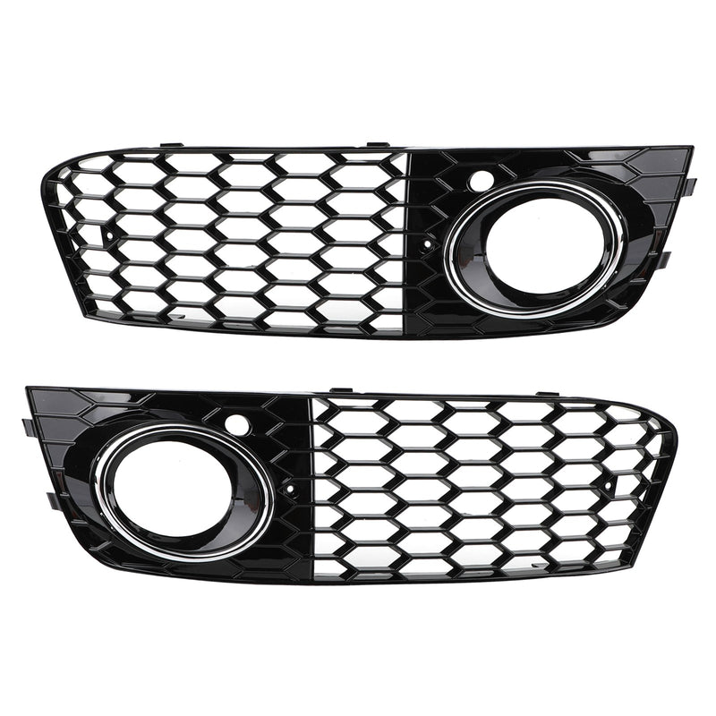 Pair Honeycomb Mesh Fog Light Open Vent Grill Intake Fit Audi A4 B8 2009-2012 Generic