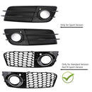 Pair Honeycomb Mesh Fog Light Open Vent Grill Intake Fit Audi A4 B8 2009-2012 Generic