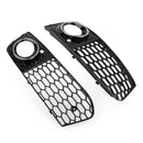Pair Honeycomb Mesh Fog Light Open Vent Grill Intake Fit Audi A4 B8 2009-2012 Generic