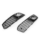 Pair Honeycomb Mesh Fog Light Open Vent Grill Intake Fit Audi A4 B8 2009-2012 Generic
