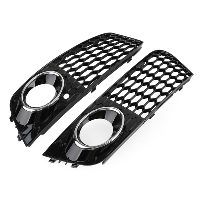 Pair Honeycomb Mesh Fog Light Open Vent Grill Intake Fit Audi A4 B8 2009-2012 Generic