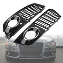 Pair Honeycomb Mesh Fog Light Open Vent Grill Intake Fit Audi A4 B8 2009-2012 Generic