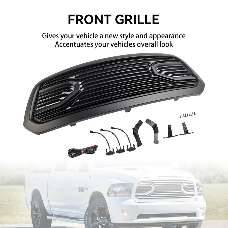 Ram 1500 2013-2018 Grill ABS Honeycomb Bumper Grill Mesh Rebel Style BLK Generic