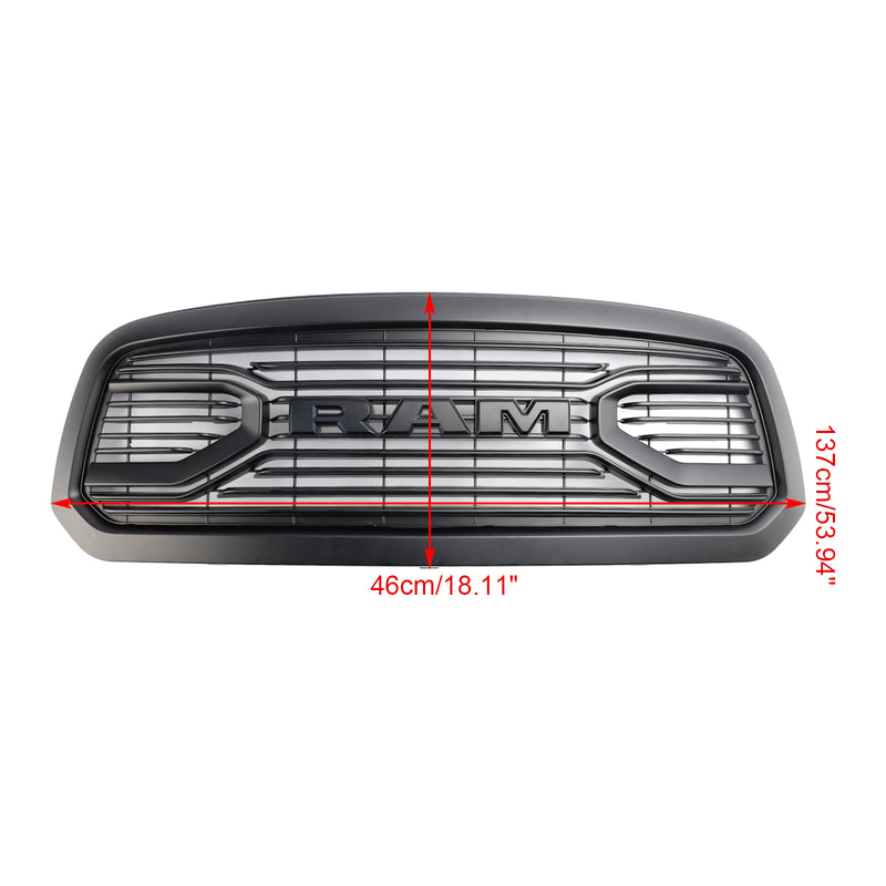 Dodge Ram 1500 | 2013-2018 | Matte Black Grill | RAM Letter + Amber LED Lights