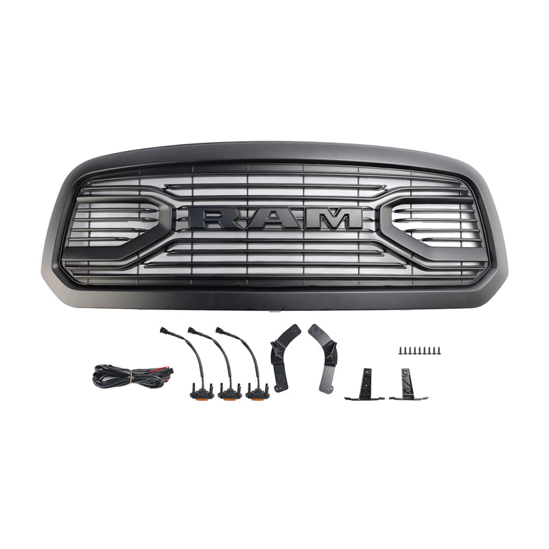 Ram 1500 2013-2018 Grill ABS Honeycomb Bumper Grill Mesh Rebel Style BLK Generic