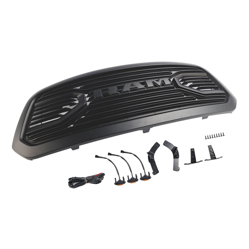 Ram 1500 2013-2018 Grill ABS Honeycomb Bumper Grill Mesh Rebel Style BLK Generic