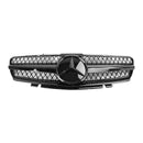Mercedes R230 SL500 SL600 2003-2006 Front Upper Grille Grill 1 Fin Star Black