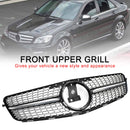 Diamond Front Bumper Grille Grill Fit C-Class Benz W204 C300 C350 2008-2014