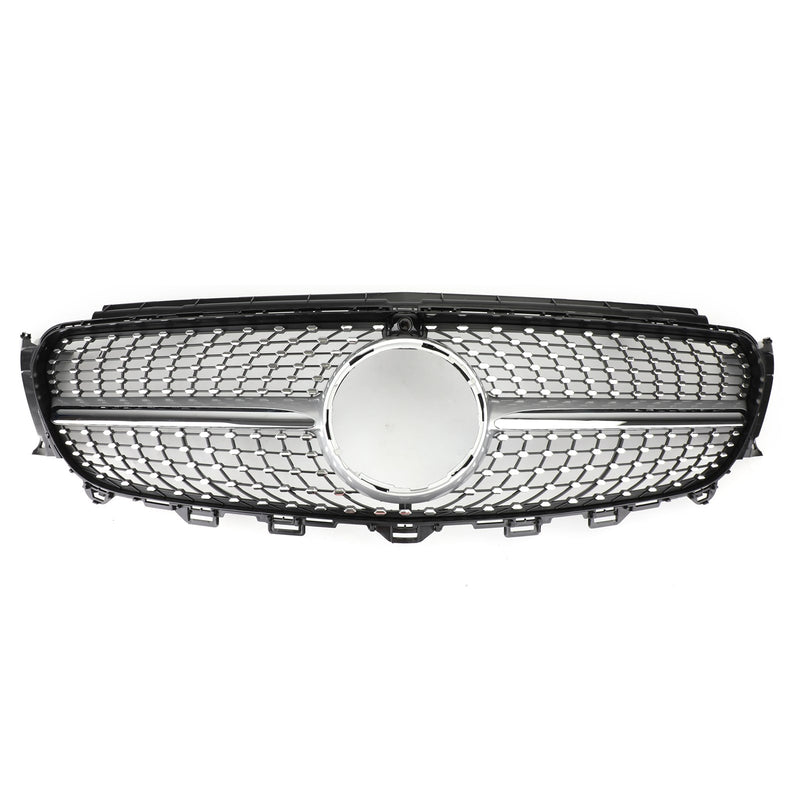 W213 E300 E400 2016-2019 Mercedes Benz Diamond Silver Border Front Grill Replacement Grille