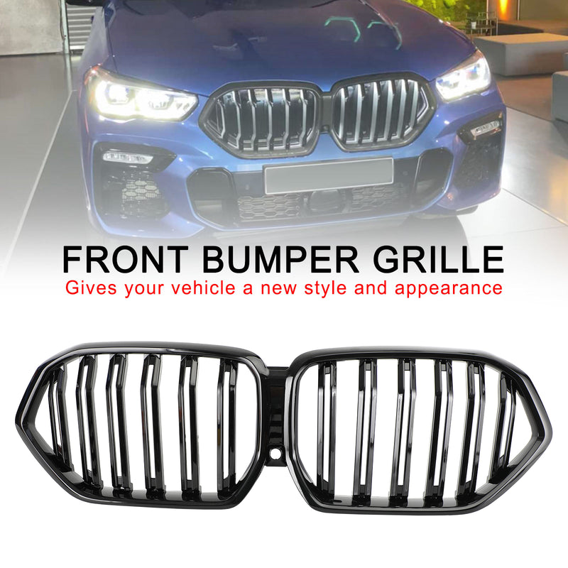 2020-2022 BMW X6 G06 M50i W/Camera Hole Front Bumper Grille Grill Black