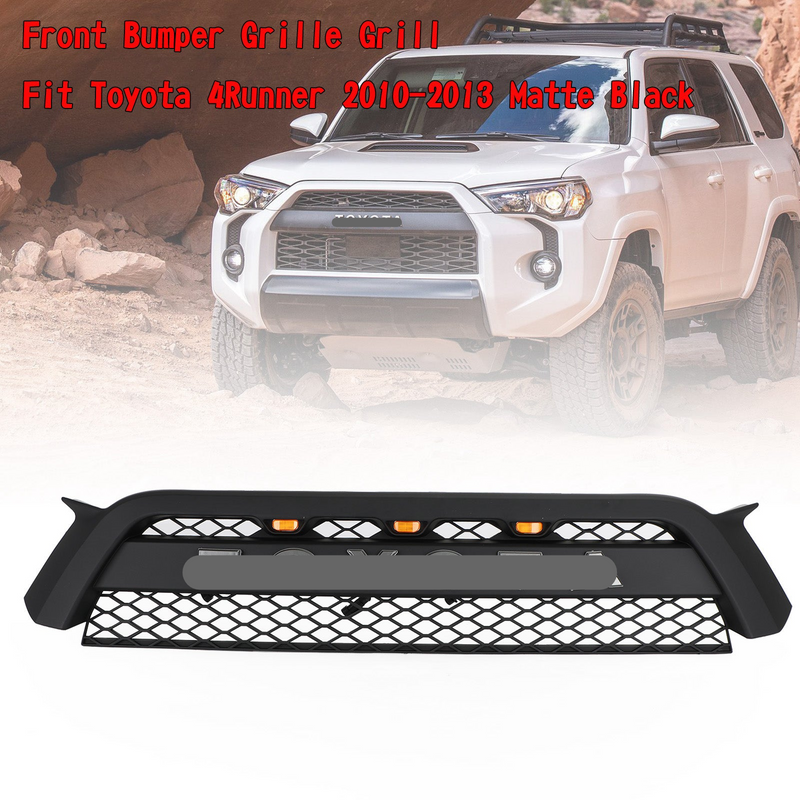 Toyota 4Runner | 2010-2013 | 4Runner | TRD Pro Grille | Matte Black + Toyota Letter + LED Lights