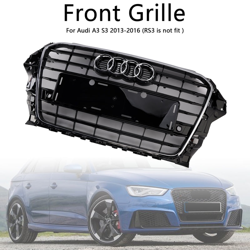 Front Bumper Grille Grill 8V3853651 Fit Audi A3 S3 2013-2016 Chrome
