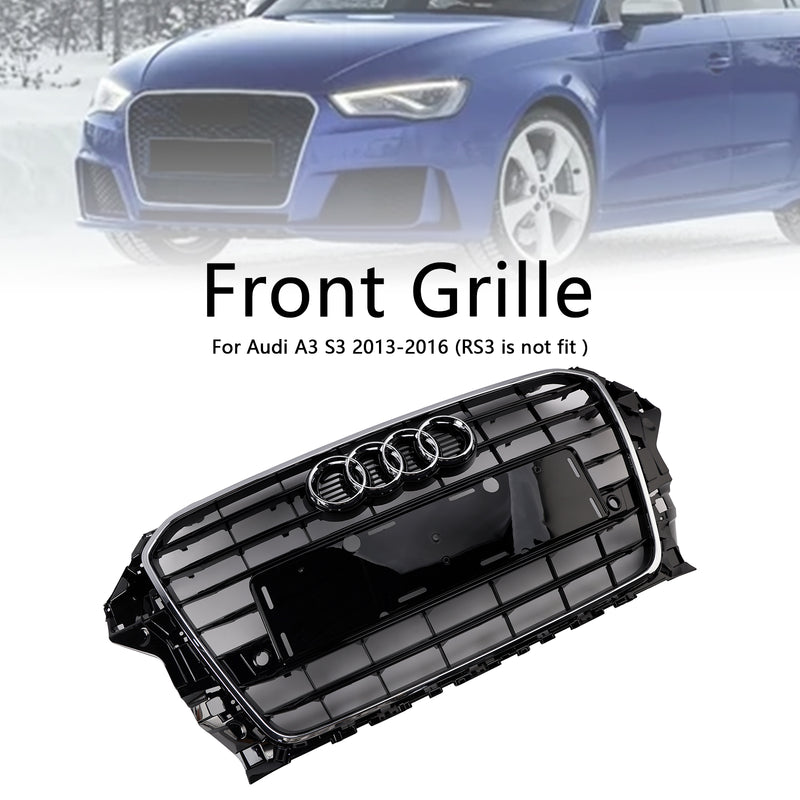 Front Bumper Grille Grill 8V3853651 Fit Audi A3 S3 2013-2016 Chrome