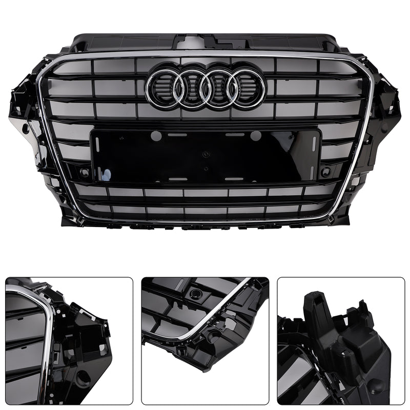 Front Bumper Grille Grill 8V3853651 Fit Audi A3 S3 2013-2016 Chrome