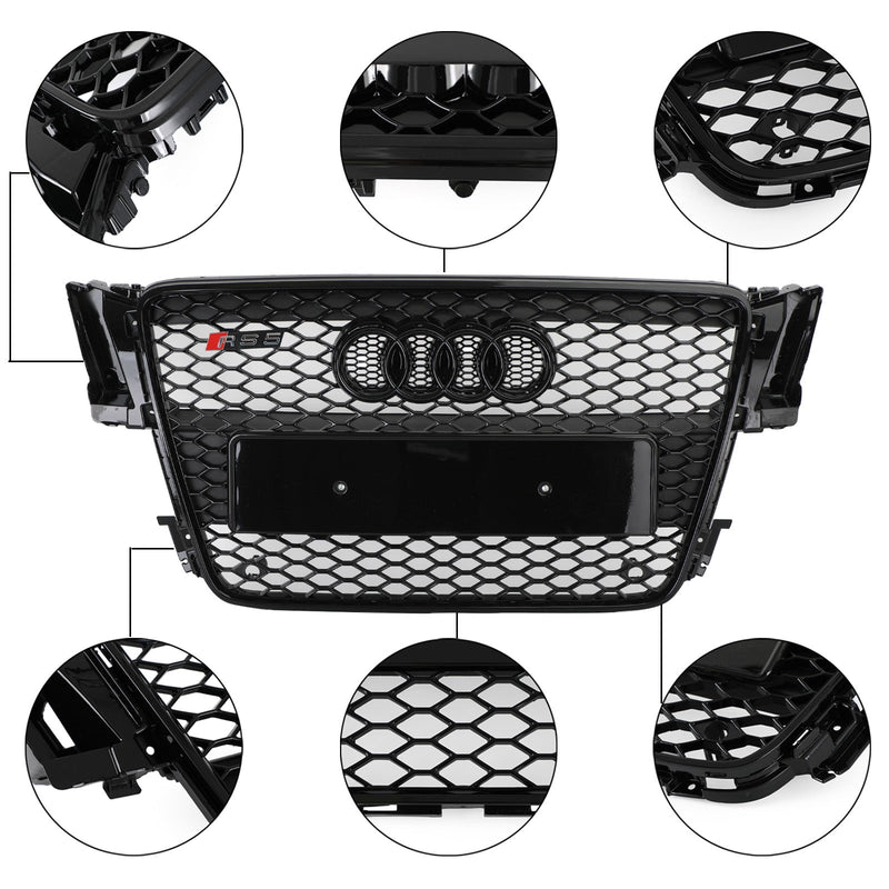 2008-2012 AUDI A5 S5 B8 Grill Replacement RS5 Style Hood Honeycomb Sport Mesh Grille Generic
