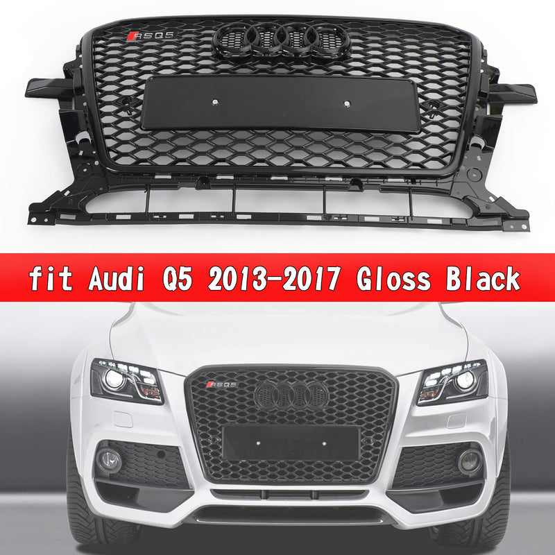 2013-2017 Audi Q5 RSQ5 Style Honeycomb Mesh Sport Hex Grill Gloss Black