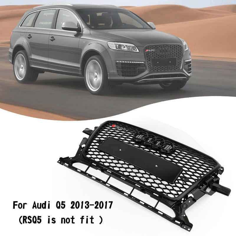 2013-2017 Audi Q5 Gloss Black RSQ5 Style Honeycomb Mesh Sport Hex Grill Replacement Generic