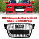 Audi A4/S4 B8 2009-2012 RS4 Style Honeycomb Sport Mesh Hex Grille Grill Black