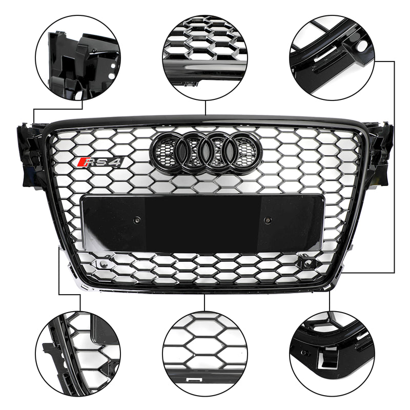 2009-2012 Audi A4/S4 B8 RS4 Style Honeycomb Sport Mesh Hex Grille Grill Generic